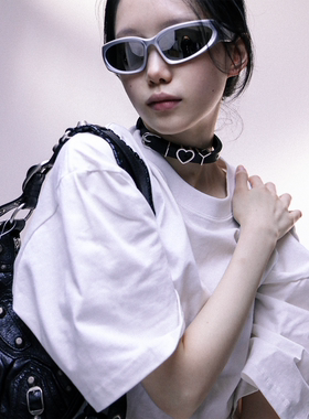 朋克风头层牛皮项圈男女同款ins