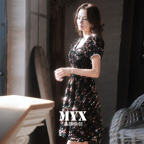 法式洋装小晚礼服女冬2026新款气质高端时尚轻奢高级感宴会连衣裙 - 图2