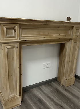 婚礼道具实木复古简约民宿玄关柜欧式壁炉架复古摆件摄影创意装饰