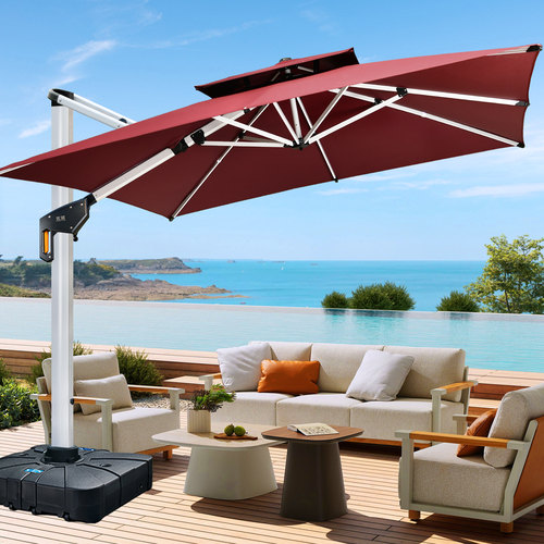 莫家户外遮阳伞庭院伞商用大太阳伞室外罗马伞别墅花园摆摊户外伞 - 图3