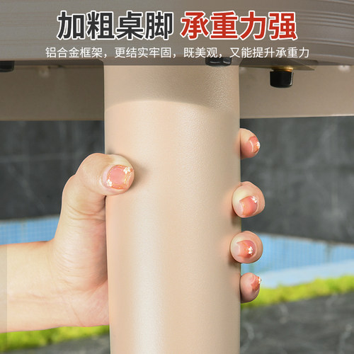 莫家户外北欧高端桌椅庭院花园院子铝合金桌露天露台休闲拉绳桌椅 - 图0