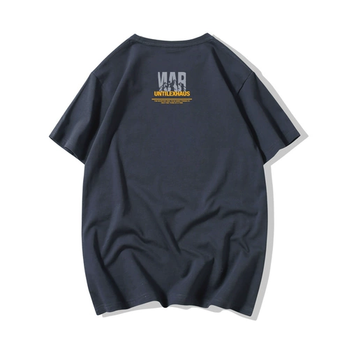 Трендовая хлопковая футболка с коротким рукавом для отдыха, брендовая летняя одежда, короткий рукав, оверсайз