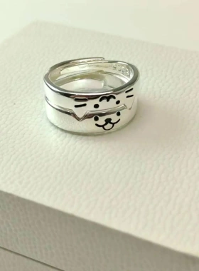 猫狗日记戒指女小猫小狗情侣对戒