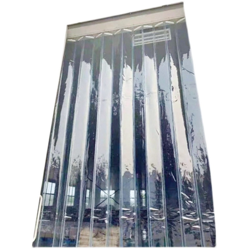 空调门帘折叠推拉隔断帘 防尘隔热PVC全连接防水帘塑料滑动软门帘 - 图3