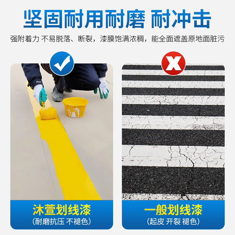 马路划线漆停车位道路标线漆篮球场水泥地面反光黄色耐磨画线油漆 - 图0