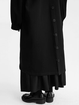 GARBASTES Yamamoto Yohji dark style original composite velvet coat straight collar thickened coat mid-length-length for men and women