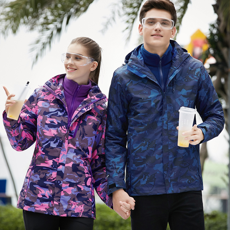 明星同款冲锋衣男女三合一两件套可拆卸冬季加绒加厚登山服装潮牌 明星同款冲锋衣男女三合一两件套可拆卸冬季加绒加厚登山服装潮牌