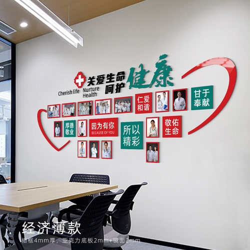 医院文化墙医生风采护士站护理科室装饰照片墙荣誉展示墙贴纸设计 - 图2