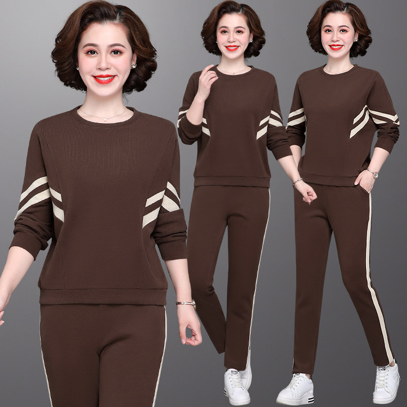 中年秋装长袖薄款夏中老年洋气卫衣 雪罗中老年女装