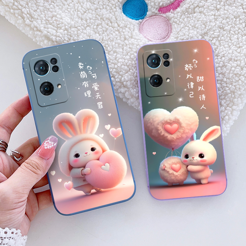 适用opporeno7pro手机壳pfdmoo好运连连vivoreno7pro保护套oppo reon7pro萌兔oppoPFDM00男女外壳oppor7pro软 - 图1