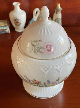AYNSLEY 安兹丽 都铎野花描金罐 Wild Tudor 客厅装饰咖啡罐 茶盒