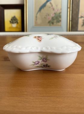 COALPORT 科尔波特 Mayfield 1991年心形纹饰首饰盒 装饰盒 瓷罐