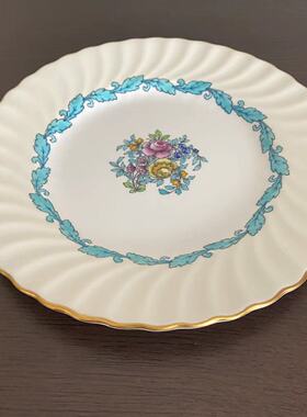 Minton 明顿 英国骨瓷50年代 Ardmore 描金螺纹半手绘碟 座盘赏盘