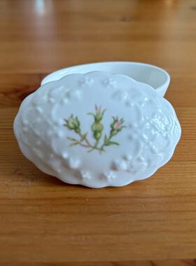 Coalport 科尔伯特 玫瑰花园系列英国骨瓷 迷你首饰盒 小瓷罐摆件