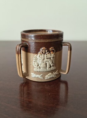 Royal Doulton 皇家道尔顿 英国20年代三耳迷你陶瓷杯 粗陶器摆件
