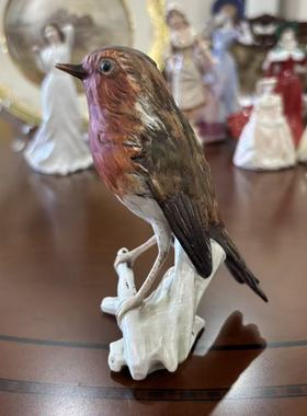 Goebel 高宝 德国中古瓷鸟 Vintage 稀有收藏知更鸟 玄关装饰摆件
