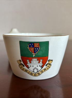 雪莱 Shelley 盾徽瓷器模型小摆件 贵族纹章古董收藏盘 珐琅瓷瓶