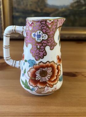 Minton 明顿 英国古董收藏手绘花卉描金奶壶 稀有水壶摆件老瓷器