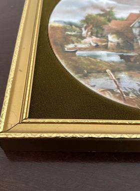 Genuine Staffordshire 英国 1971年西洋风景瓷板画 桌面装饰瓷画