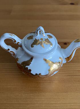 Porcelain Art 西洋收藏艺术瓷壶摆件 中古收藏迷你小茶壶 咖啡壶