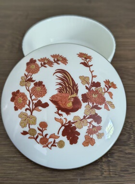 Wedgwood 韦奇伍德 Golden Cockerel 金公鸡骨瓷圆形瓷罐 首饰盒