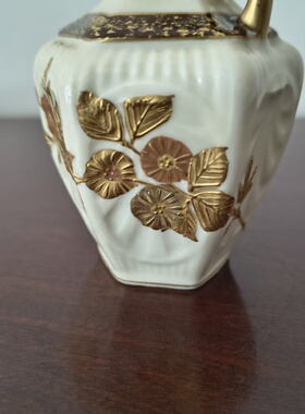 Limoges 利摩日 法国中古收藏鎏金金彩手绘花卉小瓷瓶 收藏小瓷壶