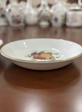 Royal Worcester 皇家伍斯特 1961年手绘描金盘 水果花卉装饰小碟