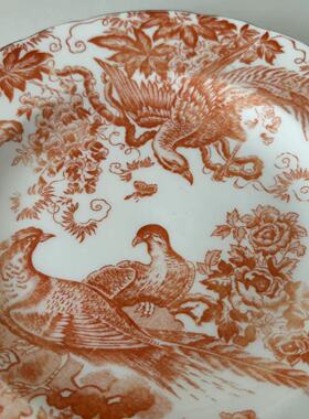 Royal Crown Derby 皇家皇冠德贝 1970年红孔雀极乐鸟收藏碟赏盘