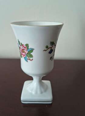 AYNSLEY 安兹丽 PEMBROKE 花鸟系列高脚摆件花瓶 英国骨瓷高脚杯