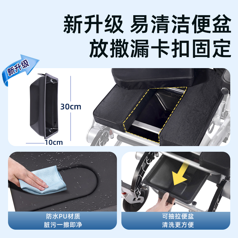 电动轮椅智能全自动带坐便器便盆老年人残疾人专用折叠可躺代步车 - 图0