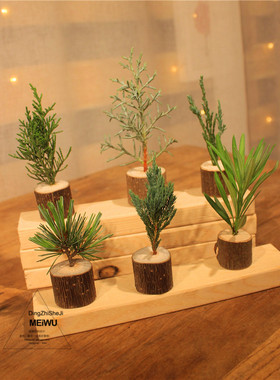 圣诞玩偶特别微景观拍照道具松树