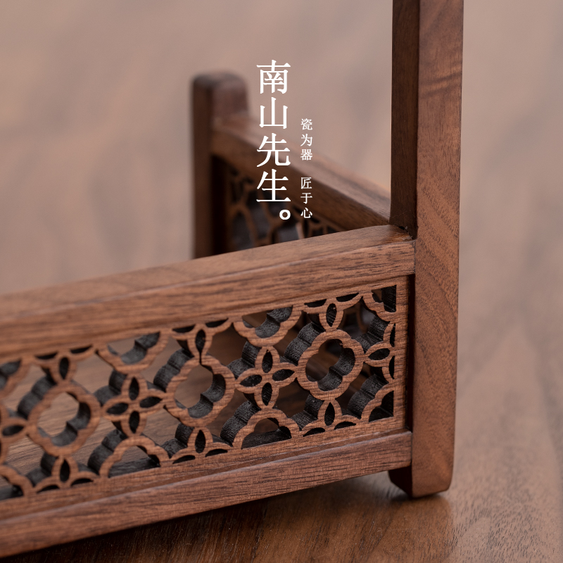 南山先生北美胡桃木置物架桌面茶具收纳架小型中式博古架展架摆件,淘宝优惠券,粉丝福利购,淘宝优惠卷