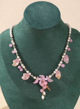 古风璎珞项链搭配马面裙汉服配饰仿珍珠项链甜美风送学生平价礼物