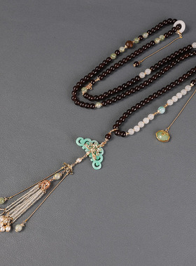 新中式黑色高级感配饰品玻璃珠