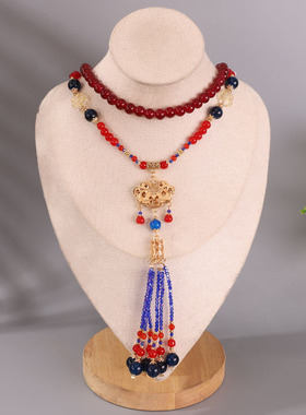 百搭超长流苏古风可拆卸项链汉服