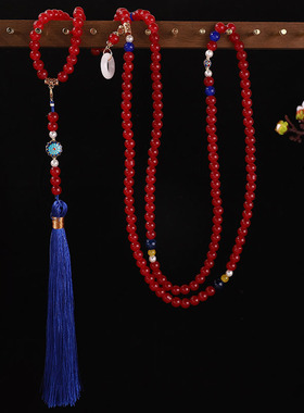 背云流苏时尚百搭复古红色璎珞