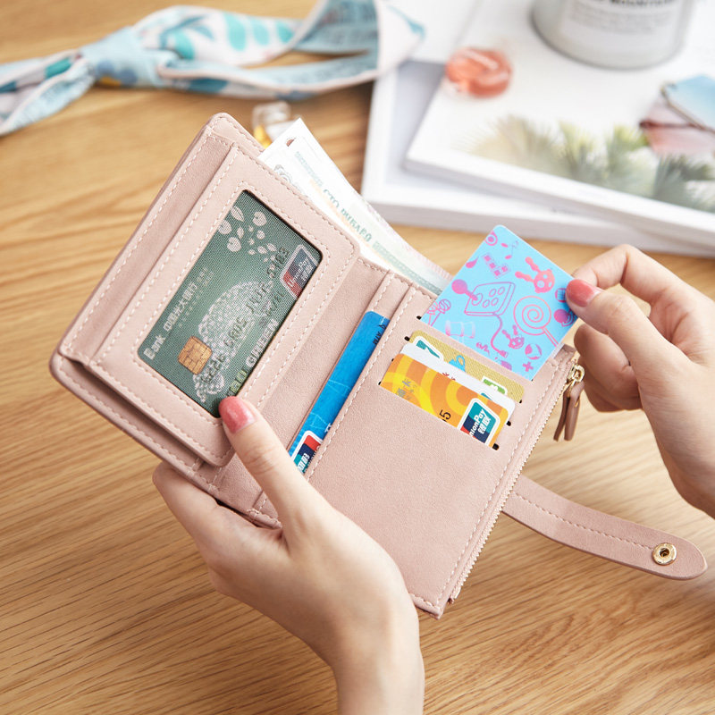 纪姿多功能女士2019新款短款两卡包 纪姿箱包钱包