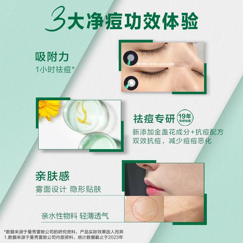 曼秀雷敦痘痘贴隐形净痘遮瑕祛痘吸脓净痘去豆豆暗疮贴乐肤洁