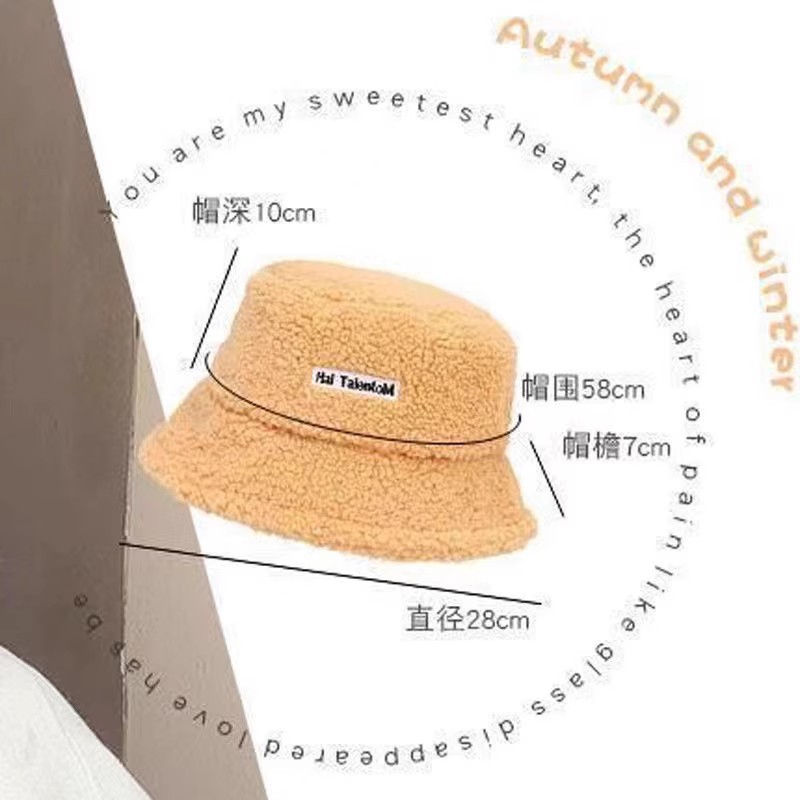 帽子女秋冬日系羊羔毛刺绣字母保暖百搭渔夫帽韩版时尚毛绒盆帽子_淘宝内购会_服饰配件/皮带/帽子/围巾