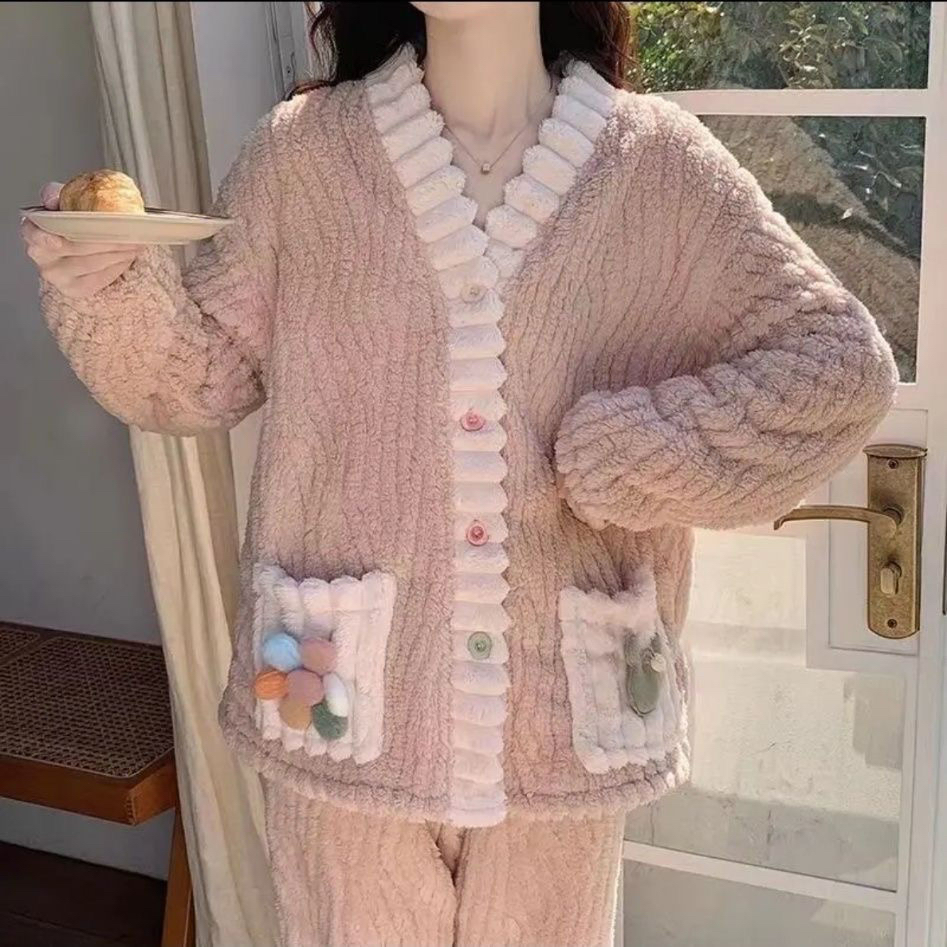 俞兆林睡袍女秋冬季加厚珊瑚绒长款浴袍家居服套装可外穿法兰绒_淘宝内购会_