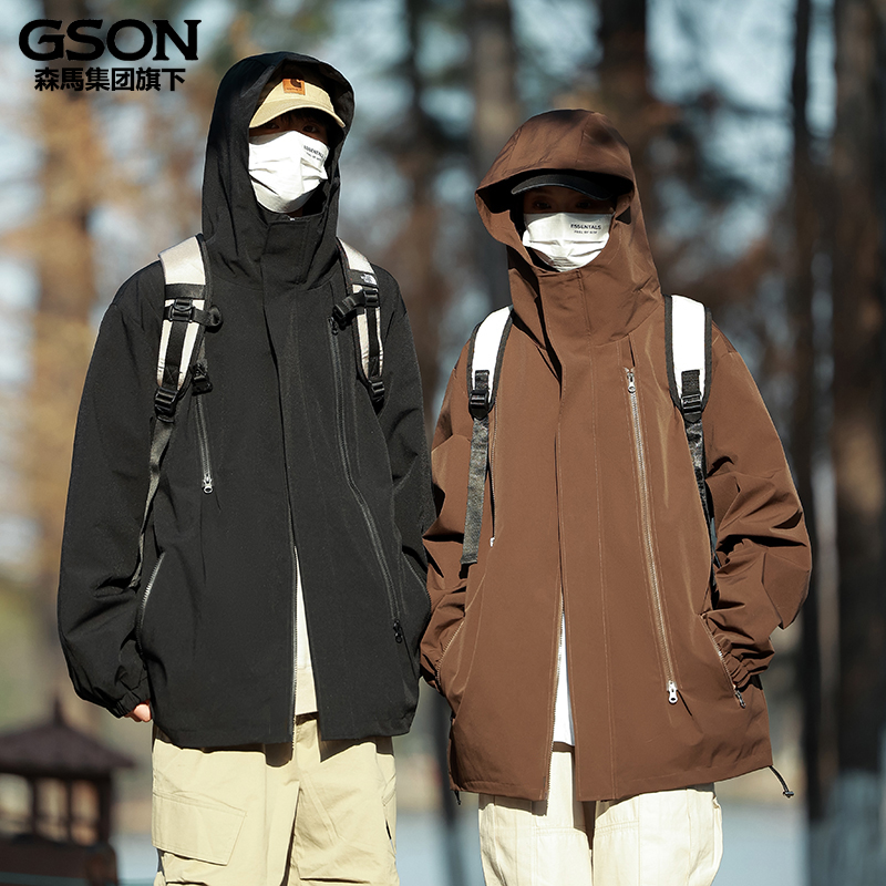 GSON冲锋上衣秋季新款夹克男户外运动防风登山服情侣休闲外套_淘宝内购会_男装-第2张图片-提都小院