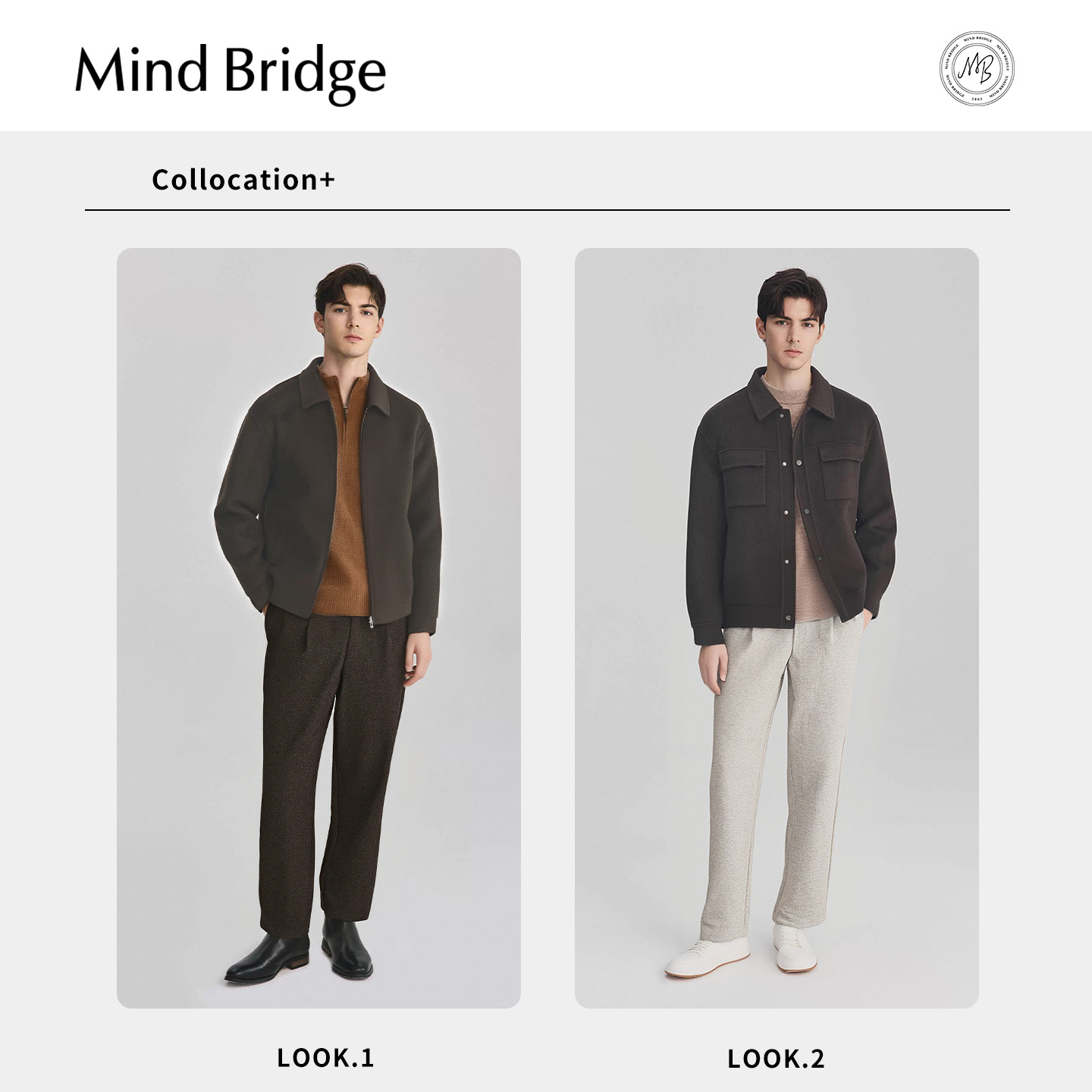 MindBridge【绵羊毛】男士通勤垂感直筒裤2025年冬纯色休闲糯米裤 - 图1