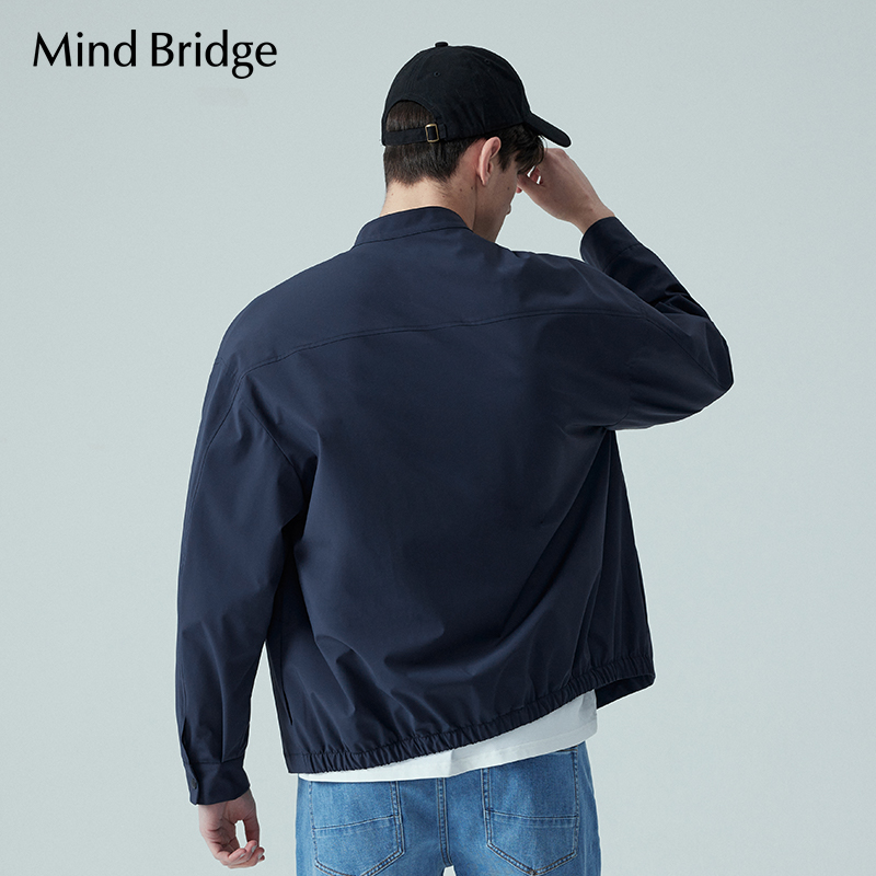 MindBridge休闲衬衫式外套男士飞行员夹克衫春季新品棒球领上衣 - 图2