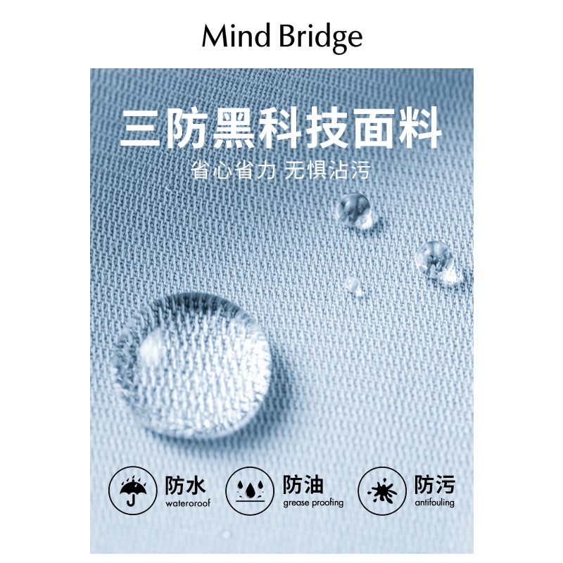 MB MindBridge百家好男士春季三防通勤长袖衬衫2024新款商务衬衣 - 图1