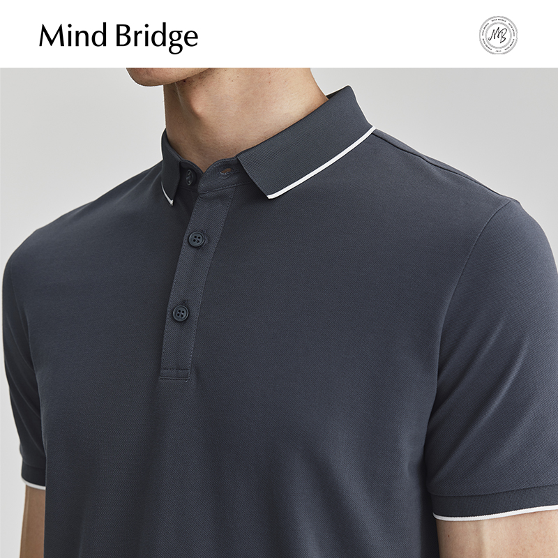 MindBridge简约休闲Polo衫夏季通勤短袖纯色T恤男士韩版休闲上衣
