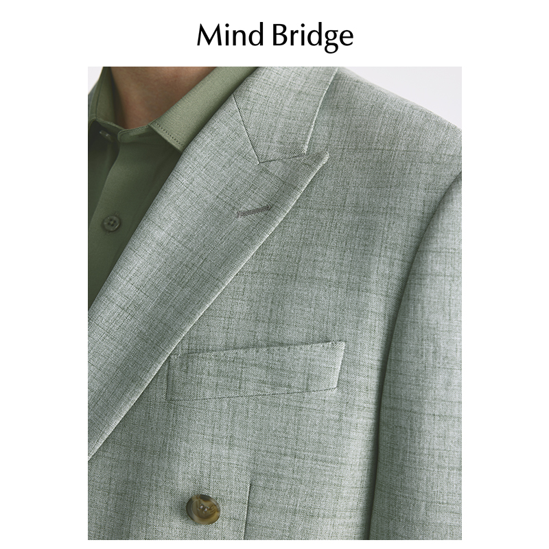 MB MindBridge百家好2024新款戗驳领休闲气质西服男士春法式西服 - 图3