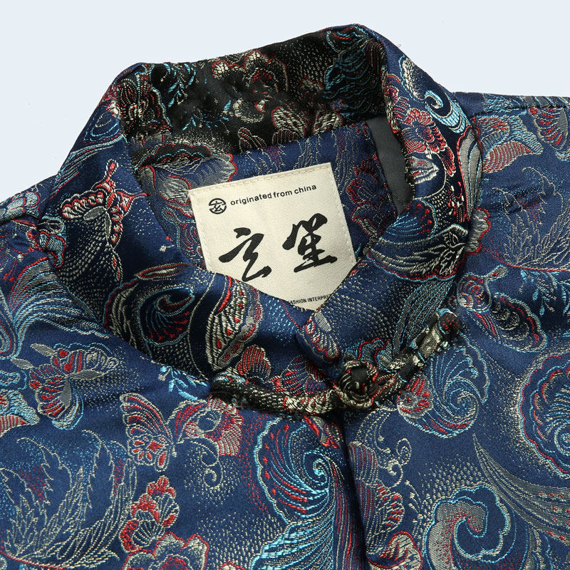 冬季唐装男棉服加厚宽松保暖国潮牡丹花提花复古中式棉衣袄外套男,淘宝优惠券,粉丝福利购,淘宝优惠卷