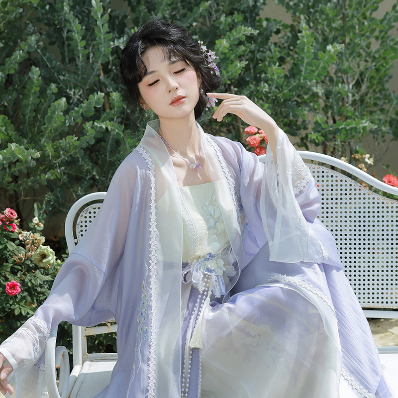汉尚华莲[紫兰烟]改良汉服女国风汉元素宋制长衫吊带连衣裙日常夏,淘宝优惠券,粉丝福利购,淘宝优惠卷