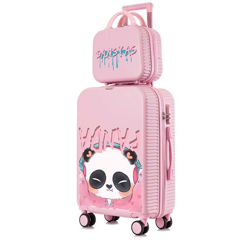 新款涂鸦女20寸小型24耐用旅行箱子 卡新旅行箱