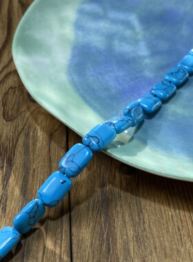 合成黑线蓝松10*14无事牌散珠手工diy串珠项链饰品配件材料S631